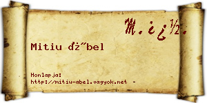 Mitiu Ábel névjegykártya